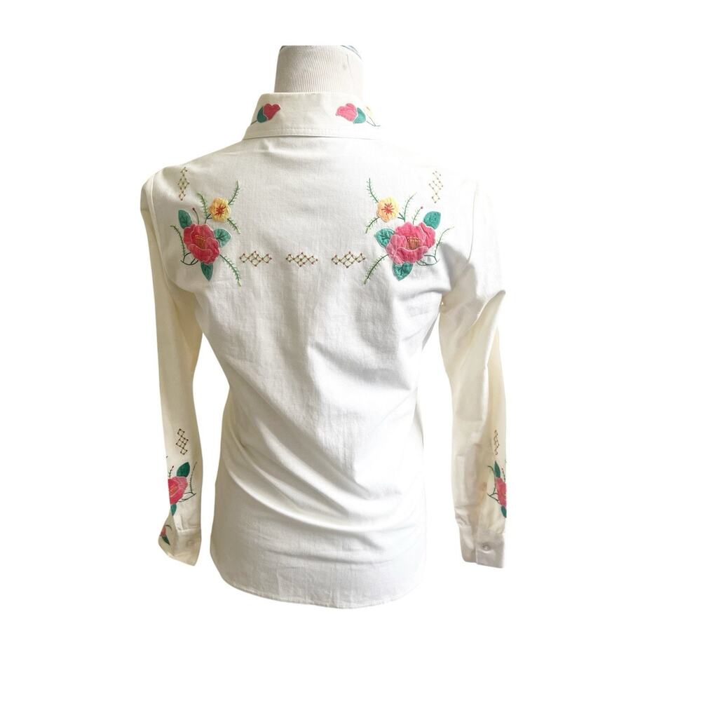 King James Women’s Embroidered Long Sleeve Button Down Shirt Long Sleeve Small - Picture 2 of 12